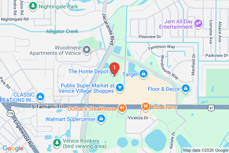 Map showing HOME DEPOT #0273 location