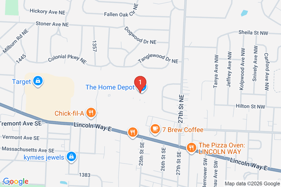 Map showing HOME DEPOT #3860 location