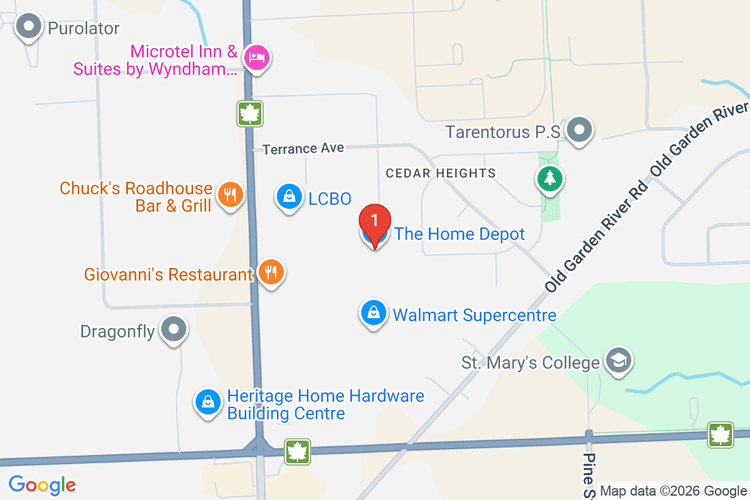 Map showing HOME DEPOT CAN #7034 location