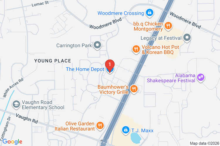 Map showing HOME DEPOT #0883 location