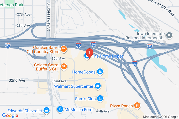 Map showing HOME DEPOT #2109 location