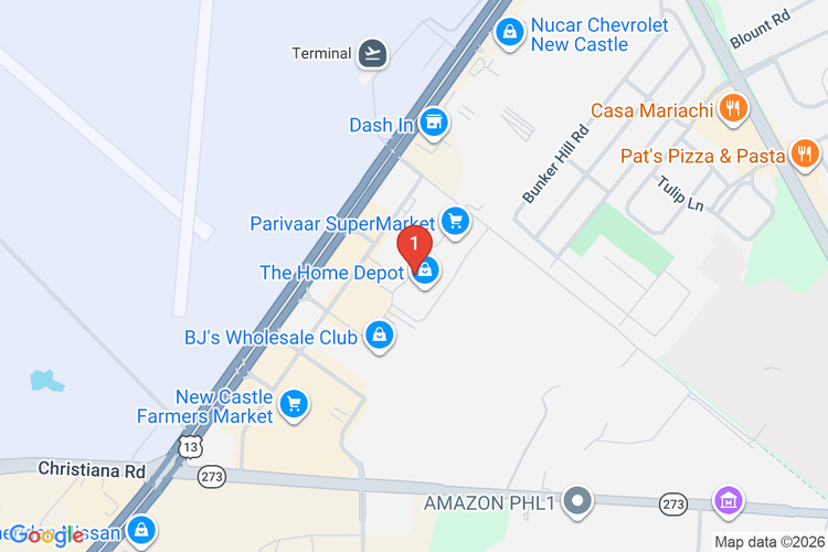 Map showing HOME DEPOT #1605 location