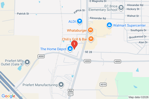 Map showing HOME DEPOT #8540 location