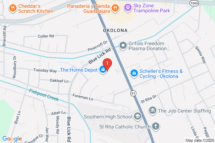 Map showing HOME DEPOT #2307 location