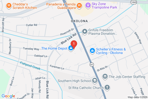 Map showing HOME DEPOT #2307 location