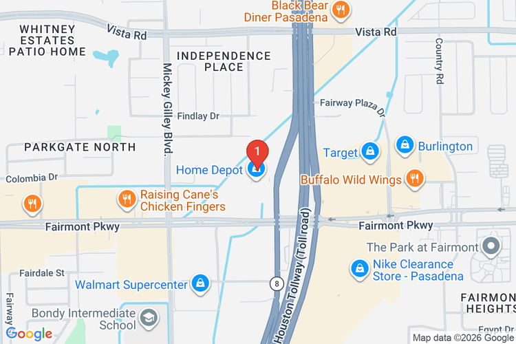 Map showing HOME DEPOT #0565 location