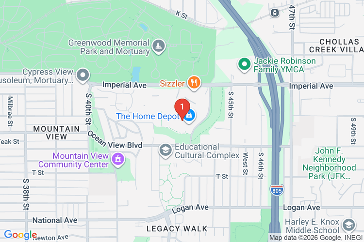 Map showing HOME DEPOT #1032 location