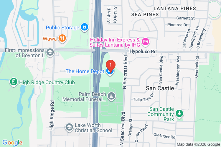 Map showing HOME DEPOT #3118 location