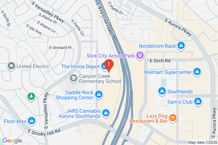 Map showing HOME DEPOT #1528 location