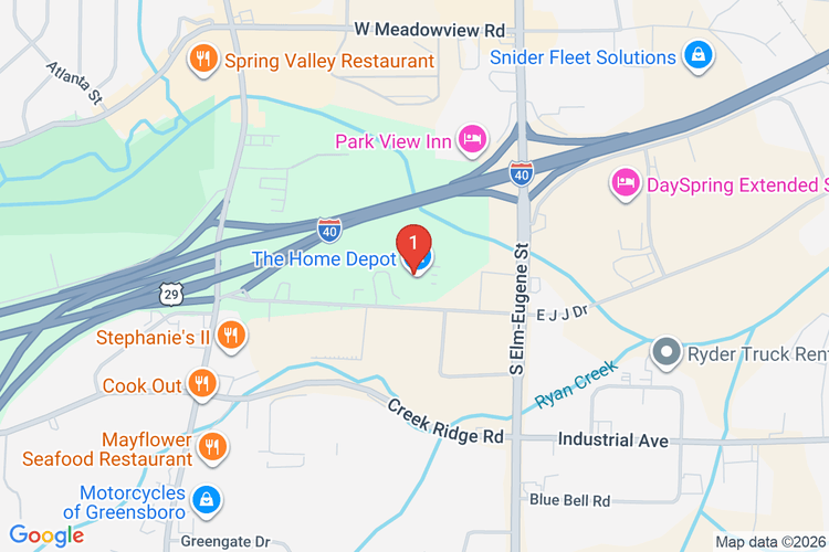 Map showing HOME DEPOT #3651 location