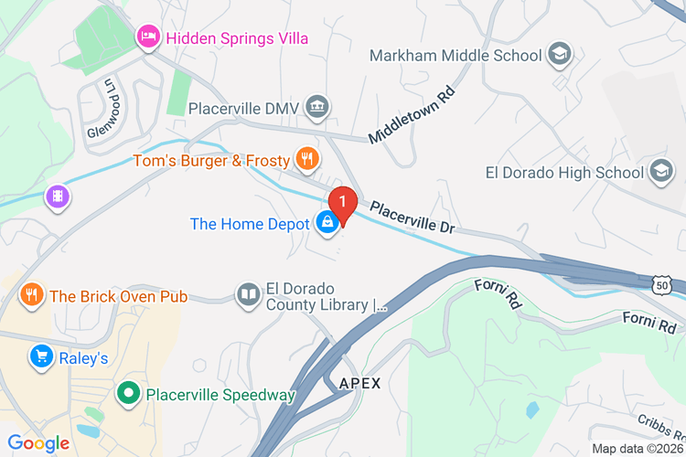 Map showing HOME DEPOT #1085 location