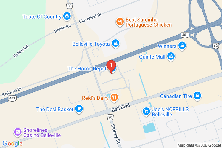 Map showing HOME DEPOT CAN #7133 location