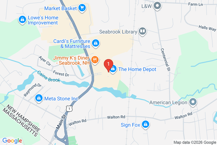 Map showing HOME DEPOT #3404 location