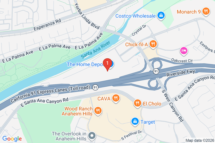 Map showing HOME DEPOT #6643 location