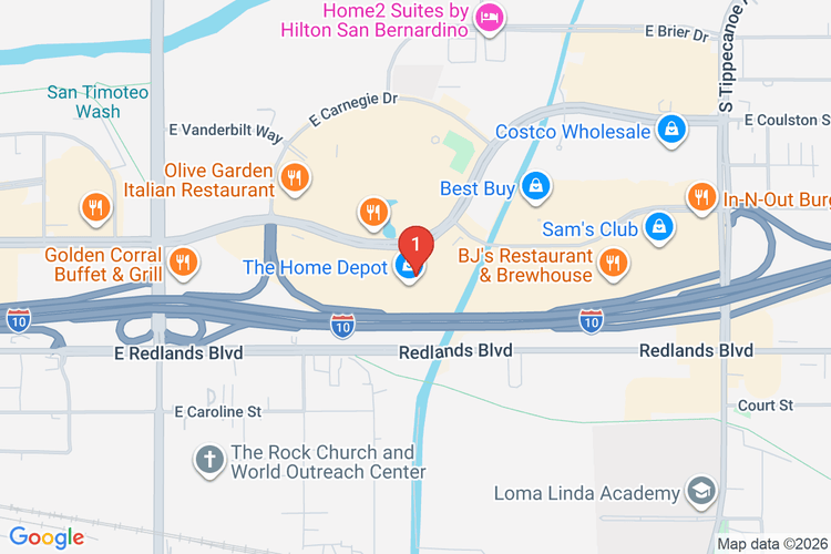 Map showing HOME DEPOT #0610 location