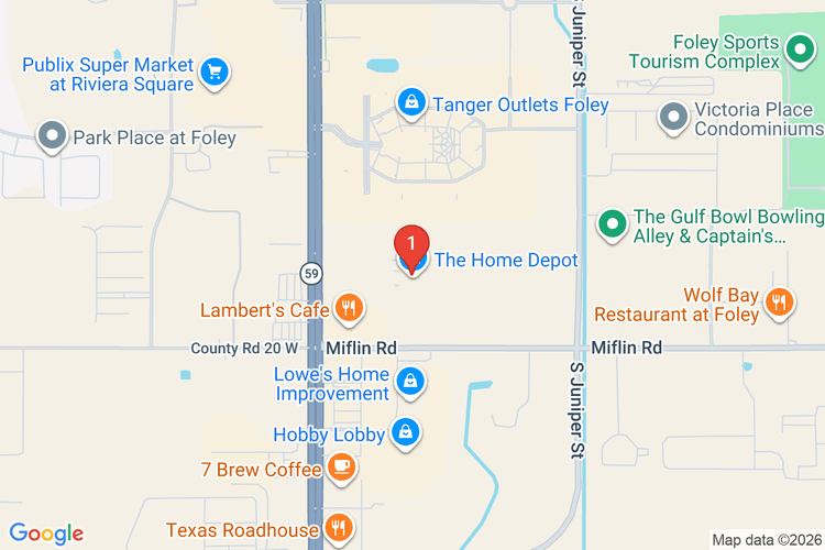 Map showing HOME DEPOT #0802 location