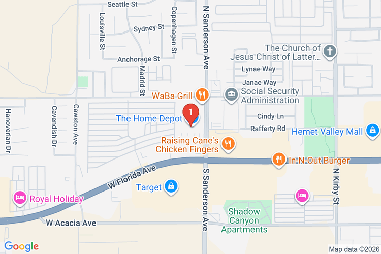 Map showing HOME DEPOT #6637 location
