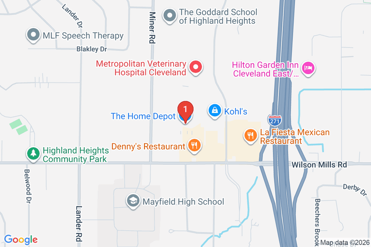 Map showing HOME DEPOT #3842 location