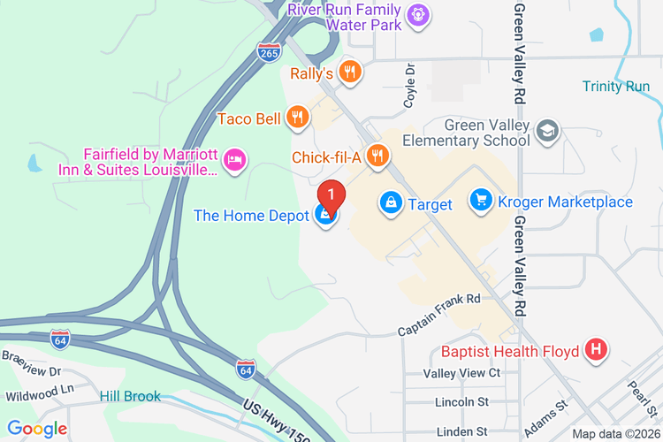 Map showing HOME DEPOT #2016 location