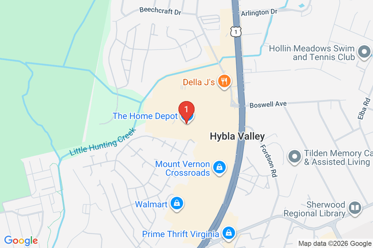 Map showing HOME DEPOT #4638 location