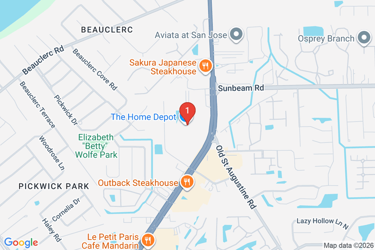 Map showing HOME DEPOT #6318 location