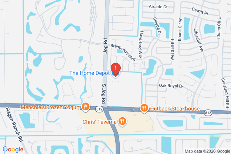 Map showing HOME DEPOT #6316 location