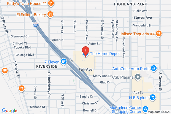 Map showing HOME DEPOT #0503 location