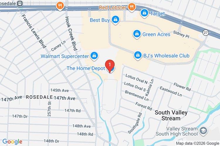 Map showing HOME DEPOT #1216 location
