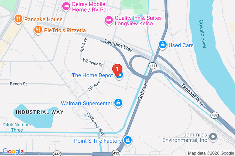 Map showing HOME DEPOT #4725 location