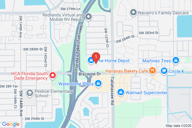 Map showing HOME DEPOT #0429 location