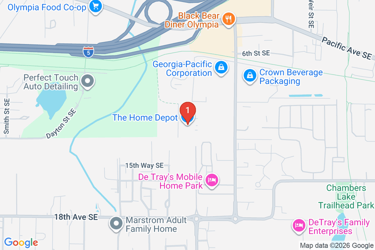 Map showing HOME DEPOT #4708 location