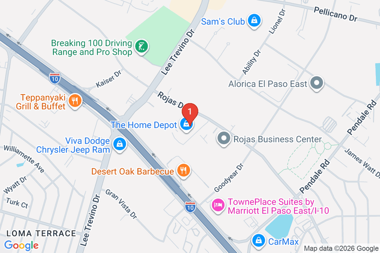 Map showing HOME DEPOT #0428 location