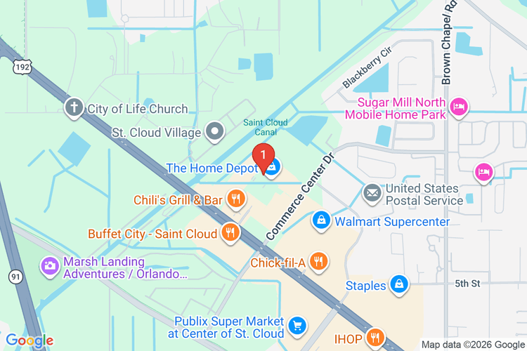 Map showing HOME DEPOT #6350 location