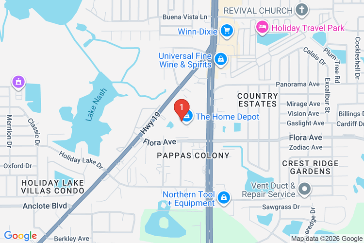 Map showing HOME DEPOT #0288 location