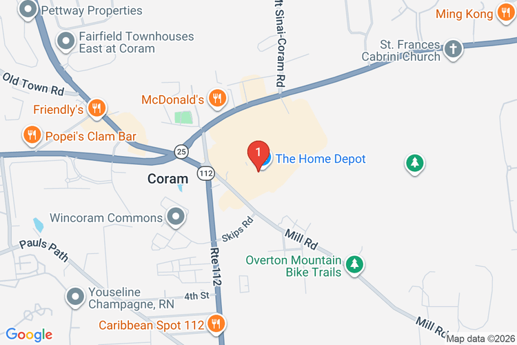Map showing HOME DEPOT #1229 location