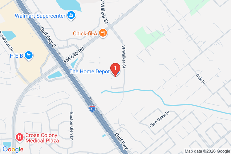 Map showing HOME DEPOT #1853 location