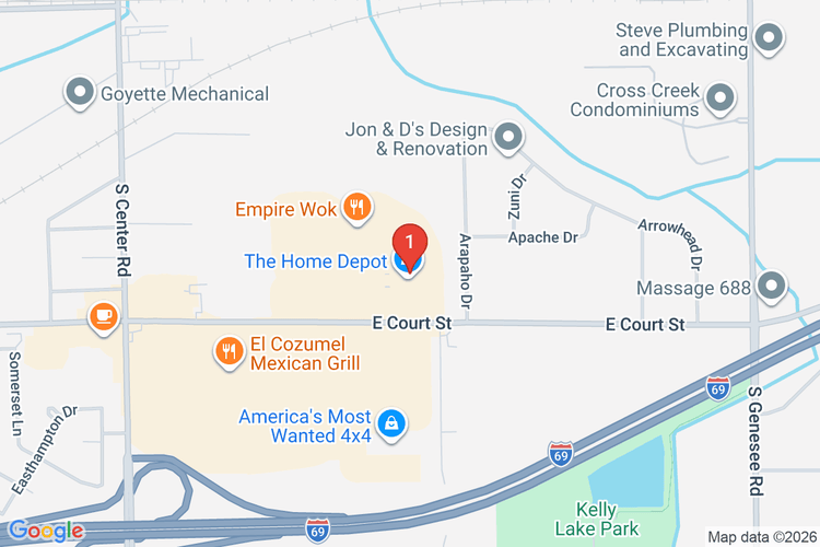 Map showing HOME DEPOT #2717 location