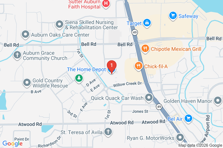 Map showing HOME DEPOT #8597 location