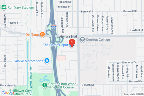 Map showing HOME DEPOT #0608 location