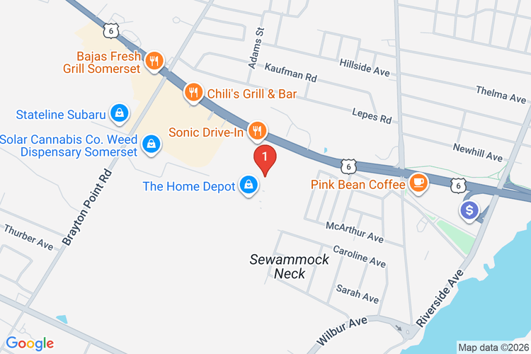Map showing HOME DEPOT #2605 location