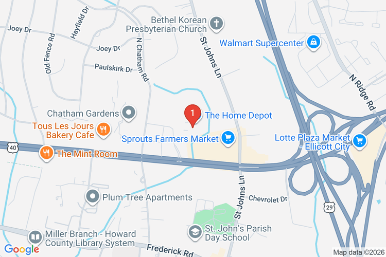 Map showing HOME DEPOT #2566 location