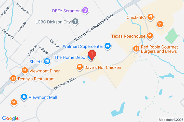 Map showing HOME DEPOT #4118 location