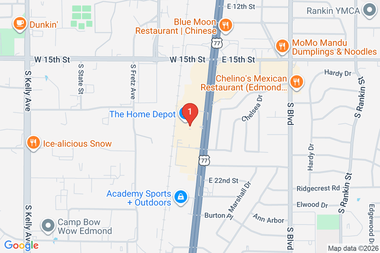 Map showing HOME DEPOT #3907 location