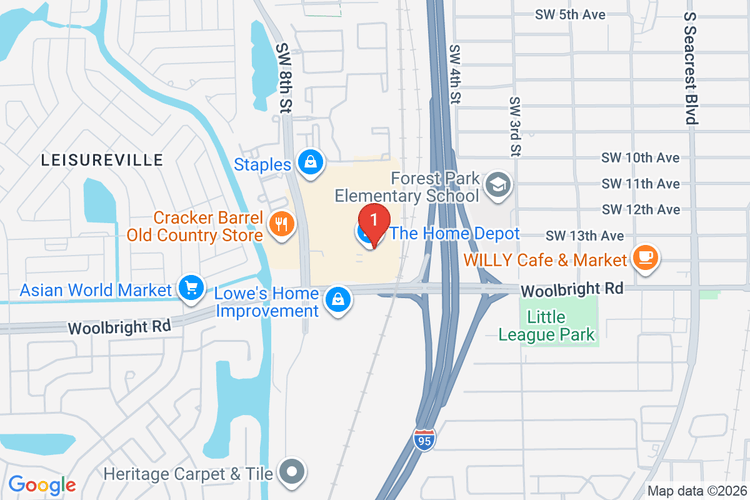 Map showing HOME DEPOT #0224 location