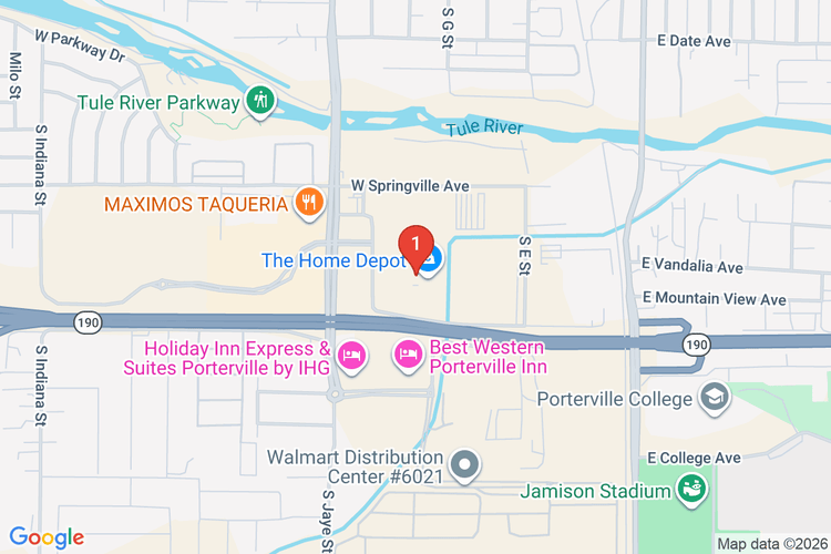 Map showing HOME DEPOT #1080 location