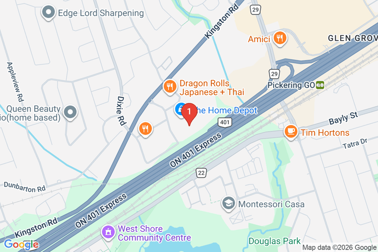 Map showing HOME DEPOT CAN #7238 location