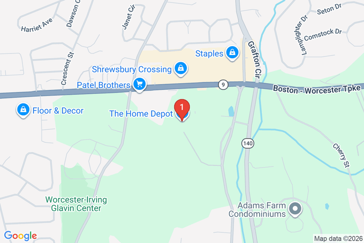 Map showing HOME DEPOT #2672 location