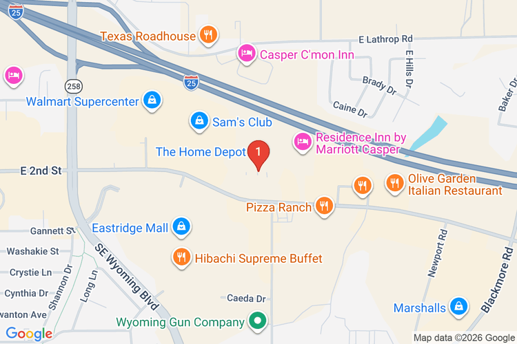 Map showing HOME DEPOT #6001 location