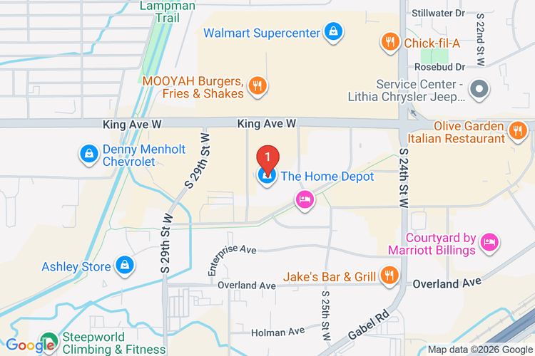 Map showing HOME DEPOT #3101 location