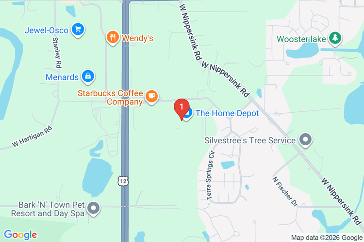 Map showing HOME DEPOT #1944 location